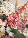 Bouquet rose pêche et blanc