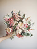 Bouquet pêche et rose poudré
