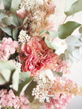 Bouquet pêche et rose poudré