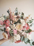 Bouquet pêche et rose poudré