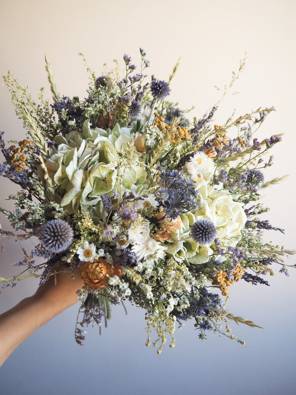 Bouquet vert et bleu