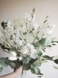 Bouquet vert de gris et blanc