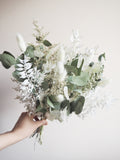 Bouquet vert de gris et blanc