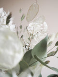 Bouquet vert de gris et blanc