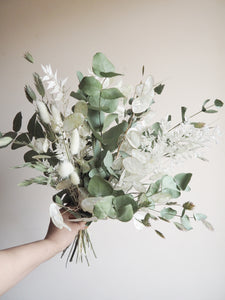 Bouquet vert de gris et blanc