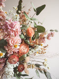 Bouquet rose pêche et blanc