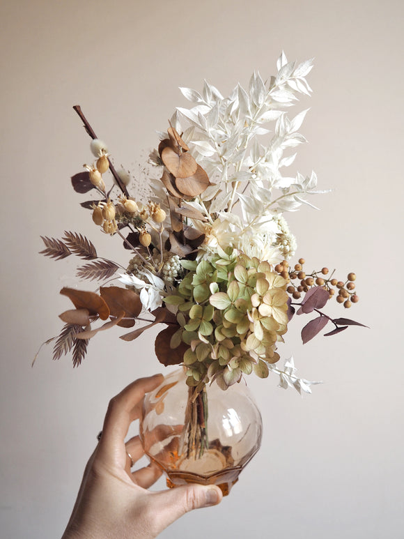 Bouquet + vase ancien