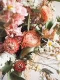 Bouquet rose pêche et blanc