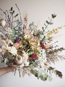 Bouquet vieux rose et bordeaux