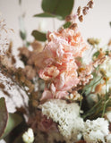 Bouquet rose pêche et blanc