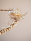 🔴Couronne de fleurs et raphia tressé