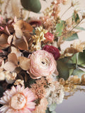 Bouquet rose pêche et blanc