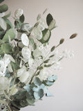 Bouquet vert de gris et blanc