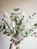 Bouquet vert de gris et blanc